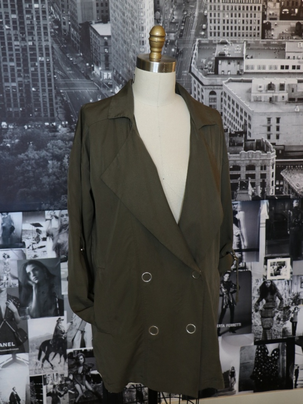 Dex Relaxed Double Breasted Blazer - Green